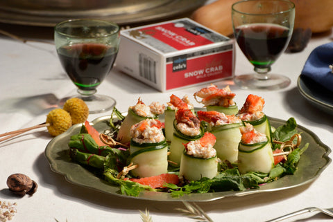Cucumber Rolls Stuffed with Snow Crab
