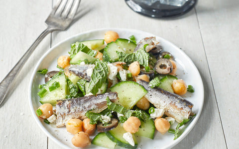 SARDINE SALAD WITH CHICKPEAS AND FETA