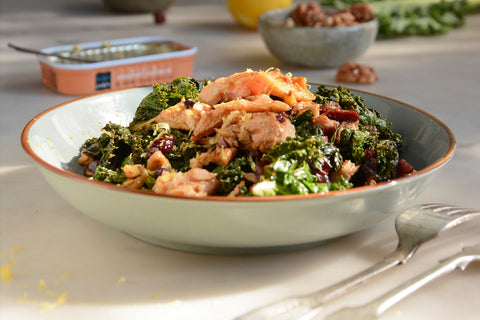 Sweet & Tangy Kale with Smoked Salmon